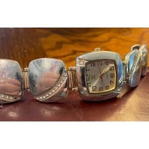 Women;s 30mm Silver Tone Charming Charlie Bracelet Watch, Crystal Accents